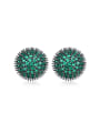 thumb Copper With Gun Plated Trendy Flower Cubic Zirconia Stud Earrings 0
