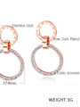 thumb Stainless Steel With Rose Gold Plated Delicate Round with Rome number Stud Earrings 2