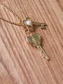 thumb 925 Sterling Silver With Gold Plated Personality Double key Necklaces 2