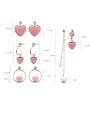 thumb Alloy With Rose Gold Plated Cute Heart Stud Earrings 3