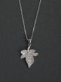 thumb Full drilled maple leaf 925 silver necklaces 0