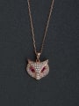 thumb Lady fox pendant with Rhinestone crystal 925 silver necklace 0