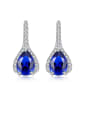 thumb 925 Sterling Silver With Platinum Plated Delicate Water Drop Drop Earrings 0