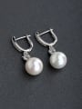 thumb Micro inlay Zircon Imitation pearls 925 silver clip on earrings 0