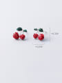 thumb 925 Sterling Silver With Platinum Plated Cute Friut  Cherry Stud Earrings 3