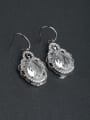 thumb Micro inlay Rhinestone Droplet semi-precious stones Simple 925 silver Stud earrings 0