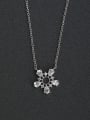 thumb Simple sunflower zircon 925 silver necklace 0