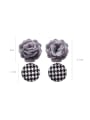 thumb Alloy With Classic Fabric art Flowers Drop Earrings 3