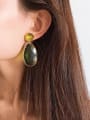 thumb Copper With Gold Plated Simplistic Water Drop Drop Earrings 1