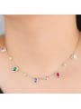 thumb Copper With Cubic Zirconia Fashion Water Drop Necklaces 3
