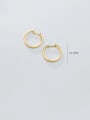 thumb 925 Sterling Silver With Gold Plated Simplistic Round Hoop Earrings 3