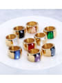 thumb Titanium With 18k Gold Plated Fashion Square Party Multistone Rings 0