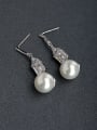 thumb Micro inlay Zircon Imitation pearls 925 silver Drop Earrings 0