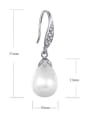 thumb Copper With Platinum Plated Fashion Water Drop  Pearl  Hook Earrings 2