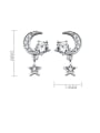 thumb 925 Sterling Silver With Cubic Zirconia Trendy Moon Star Drop Earrings 2