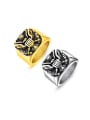 thumb Stainless Steel With Gold Plated Punk Eagle Men Rings 0