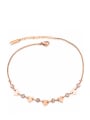 thumb Stainless Steel With Rose Gold Plated Fashion Heart Anklets 0