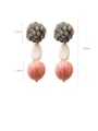 thumb Alloy With  Plush Flower  Simplistic  Wool Ball  Drop Earrings 2