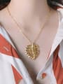 thumb 925 Sterling Silver With Gold Plated Simplistic Leaf Necklaces 2
