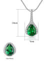 thumb 925 Sterling Silver With Fashion Multicolor glass stone Water Drop Necklaces 2