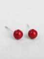 thumb Red bead cuff earrings 0