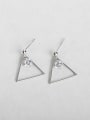 thumb Simple triangle Zircon Copper inlaid platinum Drop Earrings 0