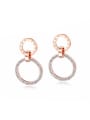 thumb Stainless Steel With Rose Gold Plated Delicate Round with Rome number Stud Earrings 0