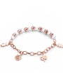 thumb Stainless Steel With Rose Gold Plated Fashion Rosary Lucky flowers Bracelets 0