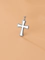 thumb 925 Sterling Silver With Platinum Plated Simplistic Cross Pendants 0
