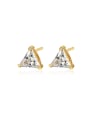 thumb Copper With 18k Gold Plated Simplistic Triangle Stud Earrings 4