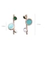 thumb Alloy With Rose Gold Plated Cute Round   Enamel Drop Earrings 4
