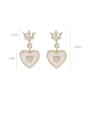 thumb Alloy With Gold Plated Simplistic Crown Heart Drop Earrings 4