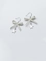 thumb 925 Sterling Silver With Platinum Plated Cute Bowknot Hook Earrings 2
