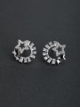 thumb Elegant Micro inlay Zircon Star 925 silver Stud earrings 0