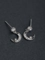 thumb small and exquisite  Moon 925 silver Drop Earrings 0