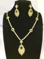 thumb GODKI Luxury Women Wedding Dubai Copper With MIX Plated Trendy Leaf 2 Piece Jewelry Set 1