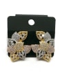 thumb GODKI Luxury Women Wedding Dubai Copper With Mix Plated Personality Leaf Earrings 0