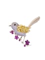 thumb Copper With Cubic Zirconia Cute Bird Brooches 0