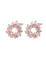 thumb Alloy With Rose Gold Plated Cute Flower Cubic Zirconia Stud Earrings 1