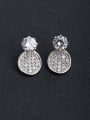 thumb Bling bling zircon Gold and silver color 925 silver Stud earrings 0