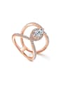 thumb Copper With Rose Gold Plated Cubic Zirconia Statement Rings 0