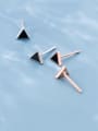 thumb 925 Sterling Silver With  Enamel Simplistic Triangle Stud Earrings 0