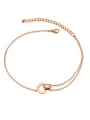 thumb Stainless Steel With Rose Gold Plated Fashion Round Anklets 0