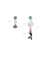thumb Alloy With Rose Gold Plated Cute Asymmetry Mermaid Drop Earrings 3