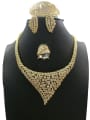thumb GODKI Luxury Women Wedding Dubai Copper With Gold Plated Fashion Leaf 4 Piece Jewelry Set 0