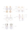 thumb Alloy With Gold Plated Fashion Round shell Chandelier Earrings 2