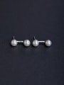 thumb Imitation pearls  bone 925 silver Stud earrings 0