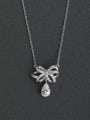 thumb Micro inlay Zircon Abstract flowers 925 Silver Necklaces 0