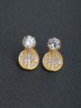 thumb Bling bling zircon Gold and silver color 925 silver Stud earrings 0