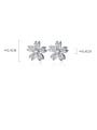 thumb 925 Sterling Silver With  Cubic Zirconia Simplistic Flower Stud Earrings 4